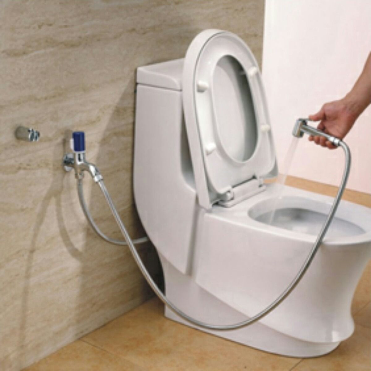 Easy4You-Bidet para WC-Bidet portatil para WC-Ducha higienica para WC-Grifo  WC-Bide portatil-Grifo para WC-Inodoro con Chorro de Agua-Ducha
