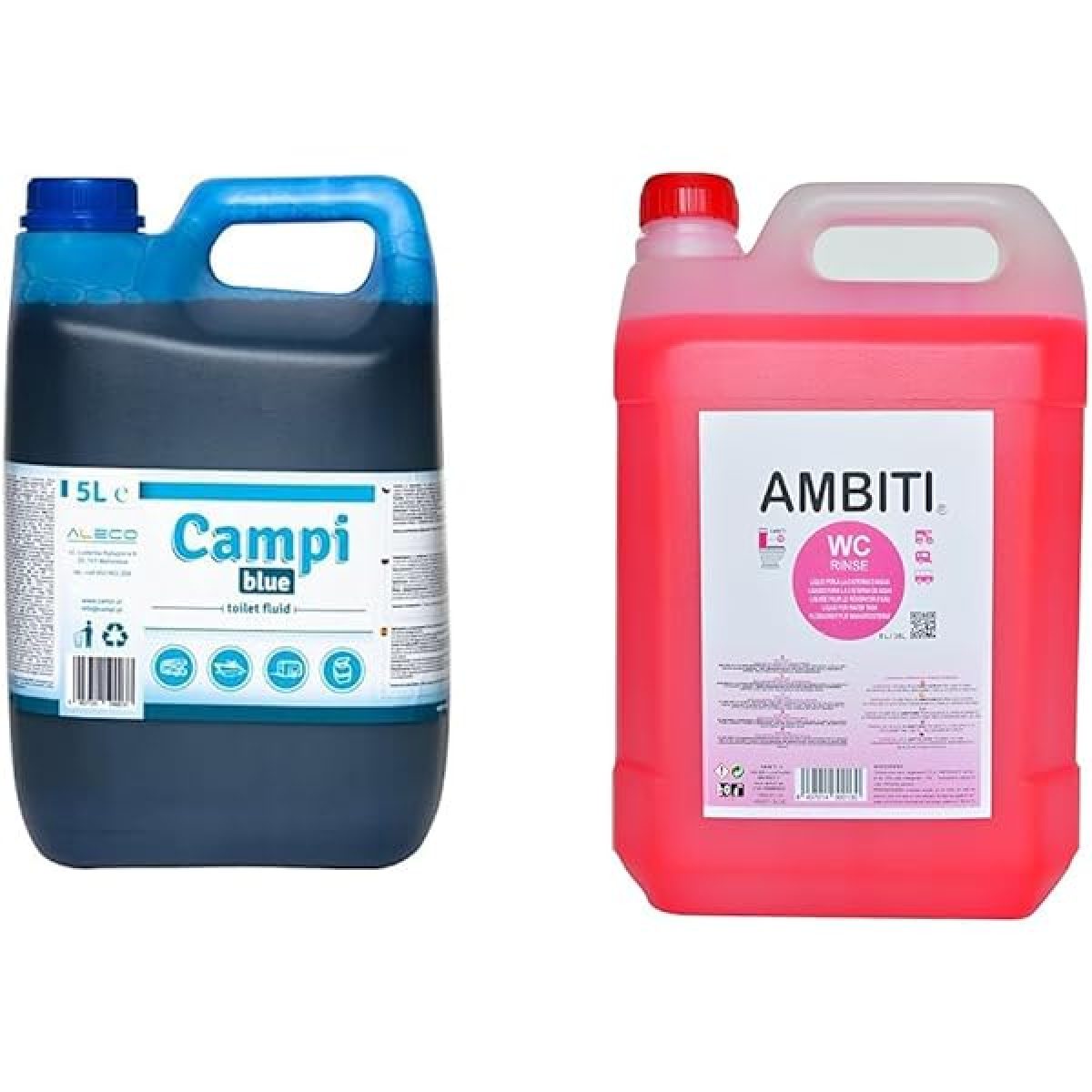 AMBITI- Blue, Eliminación Residuos, Autocaravanas y Caravanas, Inodoro, WC, Volumen 2 Litros